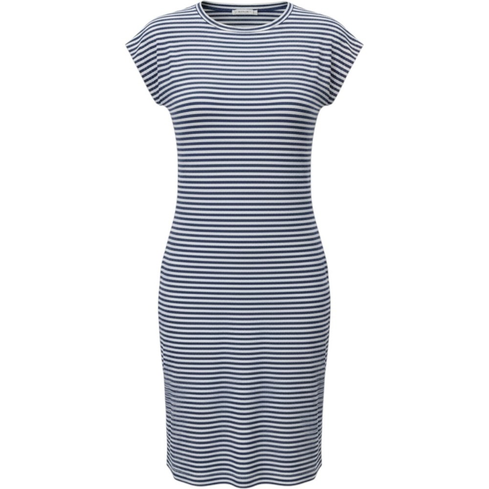 Tommy Bahama Womens Navy Blue White Striped Cap Sleeve T-Shirt Dress XS